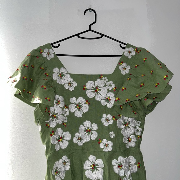 ALL THINGS MOCHI KAY DRESS GREEN FLORAL Size Small - Picture 13 of 14